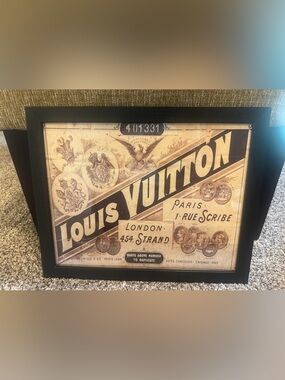 NEW LV LOUIS VUITTON PICTURE WALL ART * Glass & Wooden Frame *